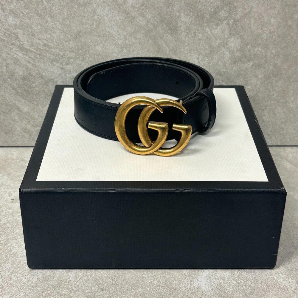 Gucci 414516 Double G Men's 80CM Leather Belt
